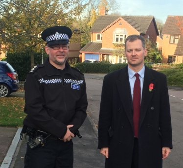 Insp. Mike Cawley and Neil O'Brien MP